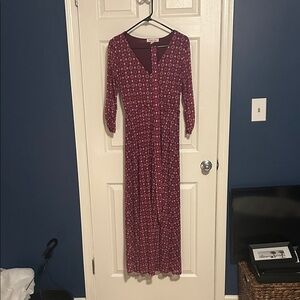 Elegant Long Sleeve Floral Maxi Dress